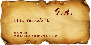 Ilia Acicét névjegykártya